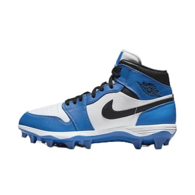NIKE Jordan 1 Mid TD Men's Football Cleat (FJ6805-104, White/Royal/Black) Size 11