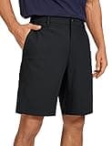 CRZ YOGA Men's All Day Comfy Golf Shorts - 9" Stretch Lightweight Flat Front for Casual Work with Pockets Black 36W x 9L
