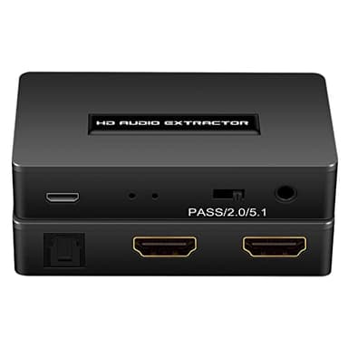 HDSUNWSTD HDMI Audio Extractor Splitter hdmi to hdmi 3.5mm Audio Adapter Converter with Spdif Output Support 1080P 3D Compatable for PS4 Fire Stick Blu-Ray Player etc.