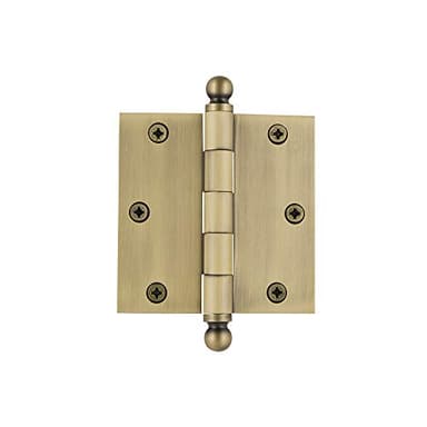 Nostalgic Warehouse Ball-Tip Residential Door Hinge with Square Corners