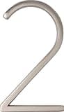Distinctions 844702 Brushed Nickel Upgraded 5" Floating House Number 2, 5-Inch