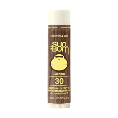Sun Bum SPF 30 Sunscreen Coconut Lip Balm - Moisturizing Aloe Vera and Vitamin E - Vegan and Cruelty Free - Broad Spectrum UVA/UVB Lip Protection - 0.15 oz Stick