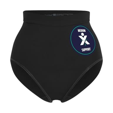 Corsinel Regular Female Brief Low for Medium Ostomy and Hernia Support (Black, M) | Seamless Ostomy & Hernia Briefs | Comfortable Hernia & Ostomy Underwear for Women | Colostomy Support Garment