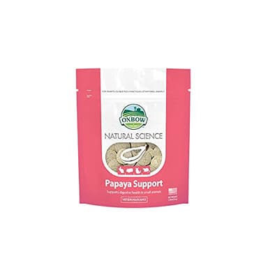 Oxbow Papaya Support, High Fiber Digestive Supplement for Rabbit & Guinea Pig, Made with Timothy Hay, Includes Papaya, Pineapple, Papain, & Bromelain, Made in USA, 1.16 oz Bag