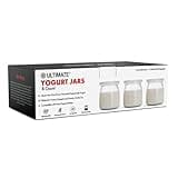 Ultimate Yogurt Jars - Make More Delicious Yogurt! 8 Count Small Glass Yogurt Cups With Lids - 100% BPA Free, Airtight & Dishwasher Safe! Perfect Containers for Yoghurt, Oatmeal, Pudding, or Jello