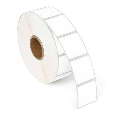 L LIKED 1" x 1" Square Removable Labels, No Residue, Water and Oil Resistant Labels for QR Code, Use for Both Home and Office (1 Roll, 1380 Labels)