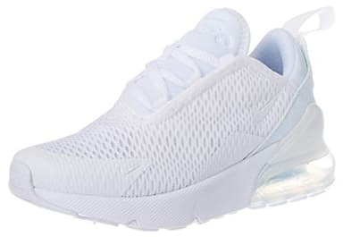 Nike Little Kids' Air Max 270 Shoes, White/White-Metallic Silver, 3Y