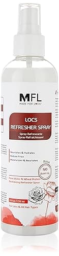 MFL MADE FOR LOCS Vegan Rose Water Refresher Spray, 8 oz - Locs Moisturizer, Locs Deodorizer, Amazing Scents (Rose)