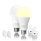 Rechargeable Emergency LED Bulb JackonLux Multi-Function Battery Backup Emergency Light For Power Outage Camping Outdoor Activity Hurricane 9W 850LM 60W Equivalent Soft White 3000K E26 120 Volt 2 Pack