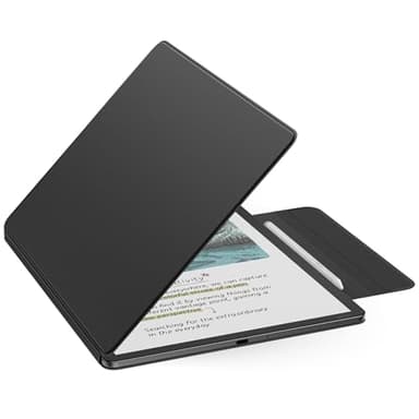 MoKo Case for All-New 11" Kindle Scribe 2025(3rd Generation) & Kindle Scribe Colorsoft 2025(1st Generation) - Slim Folio Premium PU Leather Magnetic Cover with Pen Clasp & Auto Sleep Wake, Black