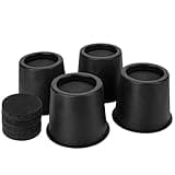 BTSD-home Round Bed Risers 4 inch Heavy Duty Furniture Risers Table Chair Risers Lift up to 10000 Pounds Rise up 3.5 inch Set of 4 Pieces (Black)