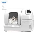 Automatic Cat Litter Box Self Cleaning - UPFAS 100L Extra Large Cat Litter Box with APP Control & Safe Alert & Smart Health Monitor, Odor Removal Cat Litter Box for Multiple Cats, White