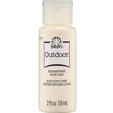 FolkArt Outdoor Acrylic Paint in Assorted Colors (2 Ounce), 1656 Warm White