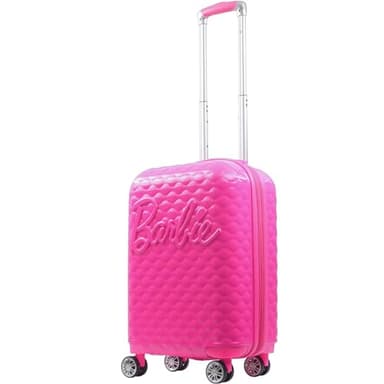 FUL Barbie 22.5 Inch Carry On Luggage, Quilted Hardshell Rolling Suitcase with Spinner Wheels, Pink