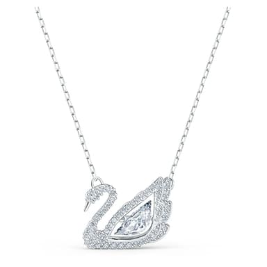 Swarovski Swan Pendant Necklace, Iconic Swan Pendant with Clear Crystals on a Rhodium Finish Setting, Part of the Swan Collection