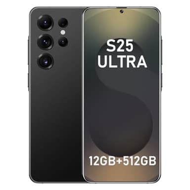 RokCokDok I25 Ultra Unlocked Smartphone, 12GB RAM 512GB ROM, HD Display, 48MP+108MP Camera, Android 15, 6800mAh Battery, 5G Dual SIM, Octa-Core Snapdragon 8 Gen3 (Black)