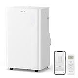 DELLA 14,000 BTU Portable Air Conditioner with Heat Pump, Compatible with Alexa and WiFi, Cools Up To 400 Sq.Ft, Geo Fencing, Auto Swing, 3 Fan Speeds, Dehumidifier, with Remote Control & Window Kit