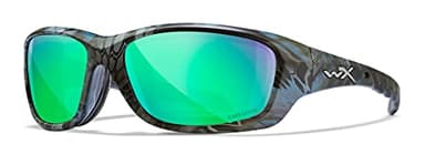 Wiley X WX Gravity Captivate Polarized Sunglasses, ANSI Z87 Safety Glasses for Men and Women, UV Eye Protection for Fishing and Biking Kryptek Neptune Frames, Green Mirror Tinted Lenses
