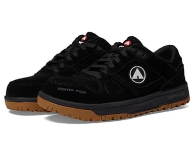 Airwalk Mongo Low Top Composite Toe Shoes, Black/Gum, Size 9, Medium, for Working Women, Industrial Work Shoes, Lightweight, Electric Hazard, Slip Resistant
