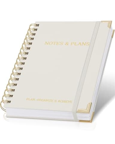 ZICOTO Aesthetic Daily Planner And Notebook With Hourly Schedule - Beautiful Spiral To do List Notepad For Work/Home to Organize Tasks And Appointments - Stylish School/Office Supplies Book For Women