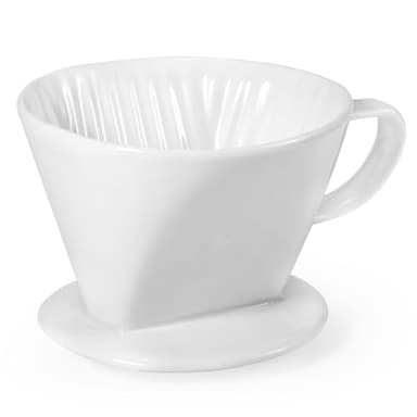 Noarixa Pour Over Coffee Dripper, Ceramic Pour Over Coffee Maker with 3 Holes Flat Bottom, Easy Manual Brew Maker, Porcelain Slow Filter Cone for Travel, Camping, Office, Home, White