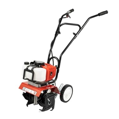 Gas Power Garden Tiller Cultivator, 52CC 2-Stroke Garden Yard Rototiller, Air-Cooled Single Cylinder Gasoline Engine Tilling Tool with 0.22 Gal Fuel Tank for Plowing Turning Soil Ditching