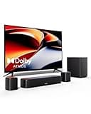 ULTIMEA 5.1ch Sound Bar w/Dolby Atmos, Surround Sound System for TV, App Control, Home Theater Sound System, TV Soundbar with Subwoofer, 2 Surround Speakers, HDMI eARC/Opt/AUX/BT, Aura A50 Pro