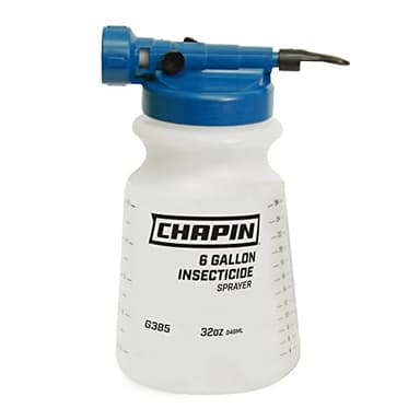 Chapin Made in USA G385, 32 Ounce, Insecticide Hose End Sprayer, Sprays 6 Gallons, Fan Spray Nozzle, Translucent White