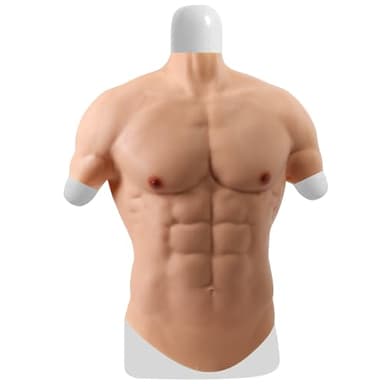 tropesis Muscle Suit Fake Muscle Costume Muscle Chest Realistic Male Chest Vest Muscle Simulation Skin Silicone (Natural)