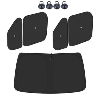 ULROLIT Front Windshield ＆ Side Window Sun Shade for 2014-2025 Dodge RAM ProMaster Full Size Cargo Van, Foldable Window Sunshade Sun Visor Protector, Window Shades Blocks UV Rays Heat, Pack of 5