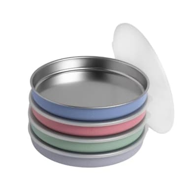 Elk and Friends 7.8” Stainless Steel Non Divided Plates with Silicone Sleeve + Storage Lid | Baby, Toddler, Kids | Dishwasher Safe | Dinner & Snack Plates | 4 Pack