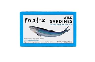 Matiz Sardines in Olive Oil, 4.2 Ounce Can (Pack of 5) Spanish Gourmet Wild Caught Natural Fish for Tapas, Snacks, or Meals, Protein Rich, Sealed Freshness