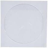 CD/DVD White Paper Sleeves with Clear Window, 250 Pack