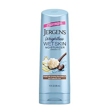 Jergens Wet Skin Body Moisturizer with Shea Butter Oil, Pure Shea Butter In Shower Bod Lotion, Moisturizer for Dry Skin, Fast-Absorbing, Non-Sticky, Dermatologist Tested, 10 Oz