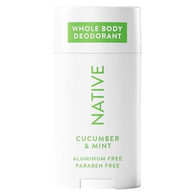 Native Whole Body Deodorant, Cucumber & Mint Scent, 72 Hour Odor Protection for Pits, Privates & More, Aluminum Free Deodorant for Men & Women with Coconut Oil & Shea Butter, 2.3oz