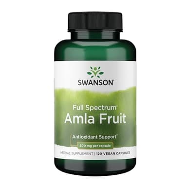 Swanson Full Spectrum Amla Fruit (Indian Gooseberry) Ayurvedic Energy Vitality Antioxidant 500 Milligrams 120 Capsules