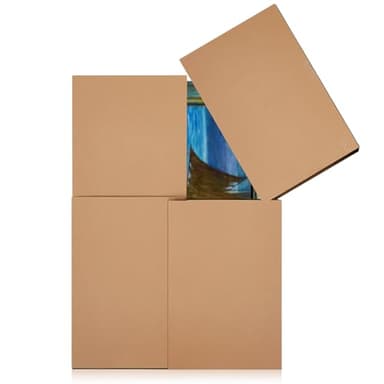 Ireer 1 Set Picture Shipping Box 40" x 60" x 4" Corrugated Cardboard Adjustable Boxes for Shipping TV Picture Mirror Moving Packing Glass Storage Supplies