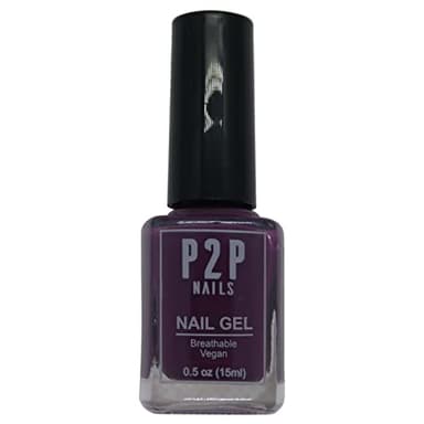 P2P Nails Vegan Purple Gel Polish - Quick-Dry and Scratch-Resistant Nail Color - Smooth Texture and Natural Shine