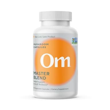 Om Master Blend Mushroom Capsules - Organic Mushroom Supplement with 10 Mushrooms and Ashwagandha – Support Immunity, Gut Health & Stress Relief, 84 Count (28 Servings)​