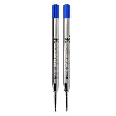 Monteverde Capless Gel Refills to Fit Parker-Style Ballpoint Pens, 0.5mm Extra Fine Needle Point, Blue, 2-Pack, Smooth Writing Technology for Parker, Conklin, Schmidt, and More