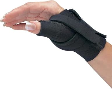 Comfort Cool Thumb CMC Restriction Splint. Patented Thumb Brace Provides Support and Compression. Helps with Arthritis, Tendinitis, Surgery, Dislocations, Sprains, Repetitive Use. Left Medium
