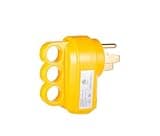 Plutreas 50 AMP Male RV Replacement Plug with Handle, 14-50P Heavy Duty 125V/250V 4 Prong Electrical Plug Adapter, Yellow
