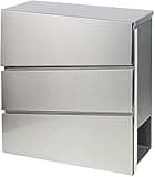 Stainless Steel Mailboxes with Key Lock, Wall Mounted Large Capacity Mailbox, Silver, 14 1/5" x 14 1/5" x 3 1/2"