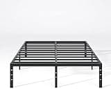 NEW JETO Metal Bed Frame,King Size Bed Frame with Storage Space,Heavy Duty Sturdy Mattress Foundation,Easy Assembly,No Box Spring Needed, Black,18 Inch,King