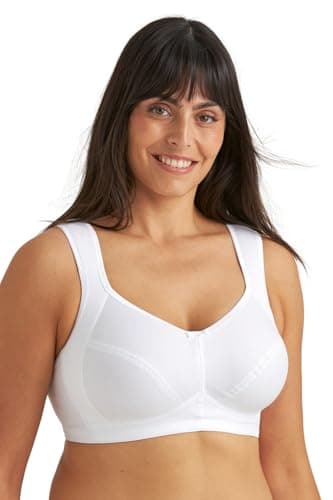 Miss Mary of Sweden Cotton Divide Non-Wired Bra – Skin-Relief Pocketed Design, Breathable Cotton, All-Day Comfort 42D White