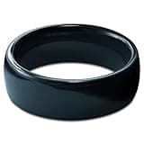 Generic Ntag215 NFC Full Ceramic Smart Ring Compatible with NFC Enabled Phones and Devices Programmable 504 Bytes for Bussiness Tags Applicable to iOS and Android (Black, US#11)