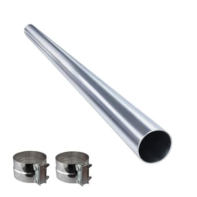 Colt Exhaust | Exhaust Universal Straight Exhaust Pipe 4" Inch OD x 60" Inch Long [ Band Clamps ] | Stainless Steel | Aftermarket Replacement
