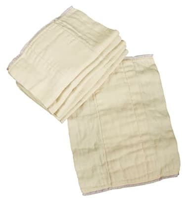 Unbleached Prefold Cloth Diapers by OsoCozy – 100% Cotton, Durable, Soft, Absorbent, Sustainable & Economical - 9.5"x13", Fits 4-10 Lbs. - (Preemie 2x6x2)