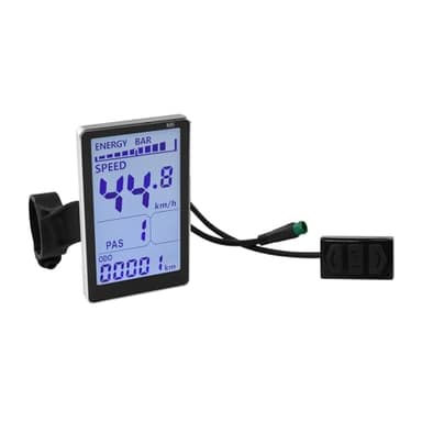 Electric Bike LCD Display, 5 Pin E Scooter M5 Panel Meter Screen with Waterproof Connector, E Bike Display Meter Control Panel Screen Suitable for 31.8 22.2mm Handlebar Electric Bike(No. 2 Protocol)