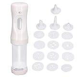 XIASABA Electric Cookie Press Gun Cake Electric Cookies Press Kit with 12 Discs and 4 Icing Tip Cookie Maker Kit for DIY Cookies Decoratin Baking Accessories Cookie Presses